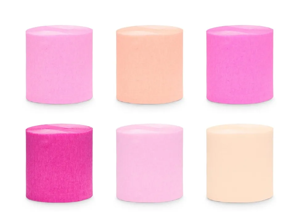 Roze Crepe Papier 10m 6st