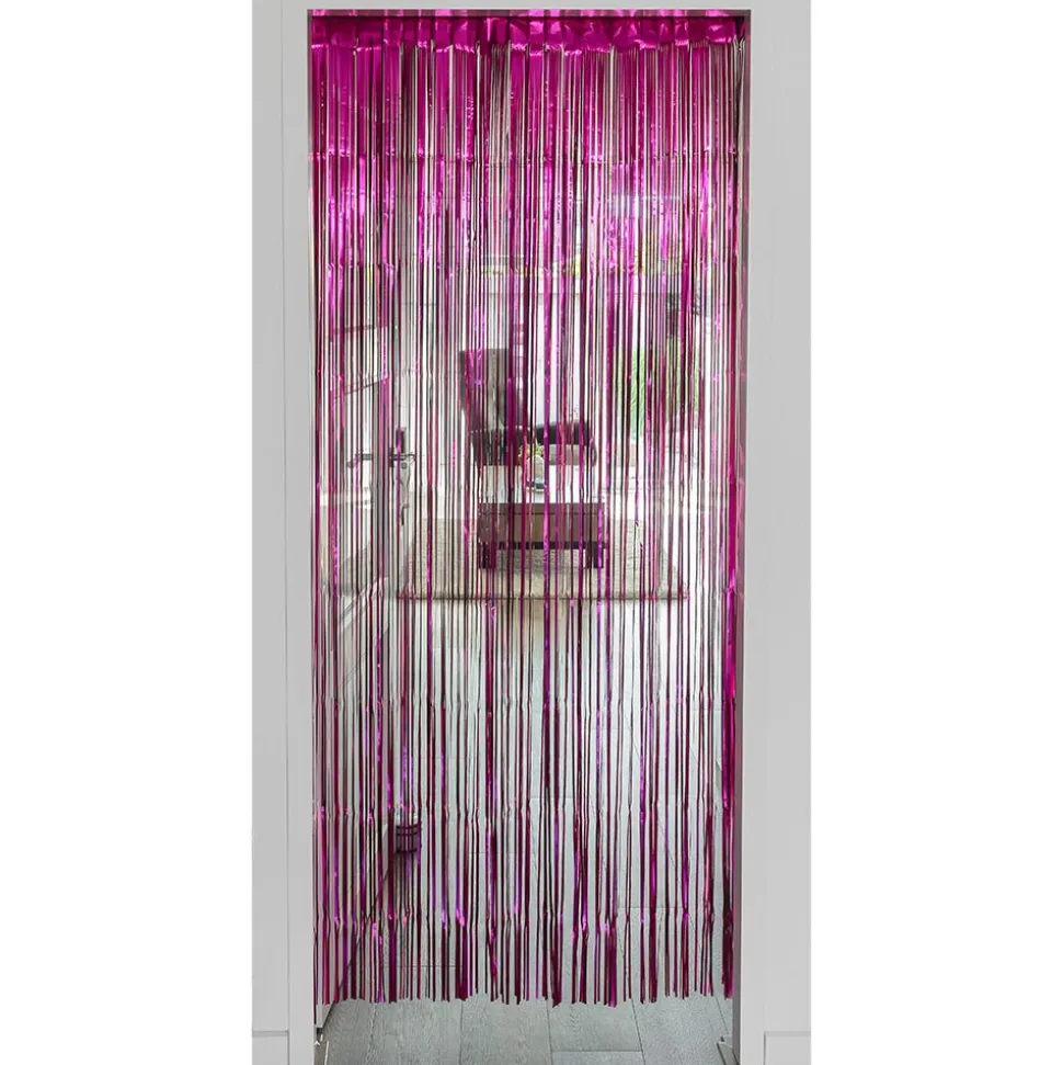 Roze Deurgordijn Metallic 2m