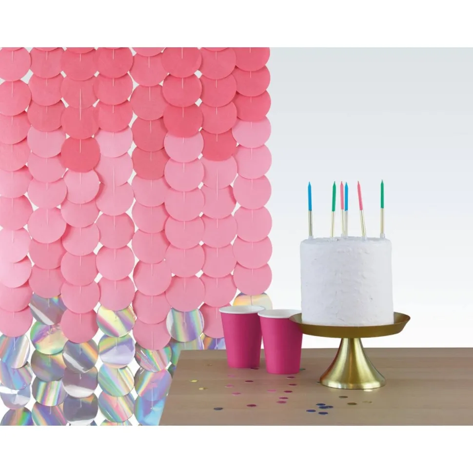 Roze Deurgordijn Zilver 1,7m
