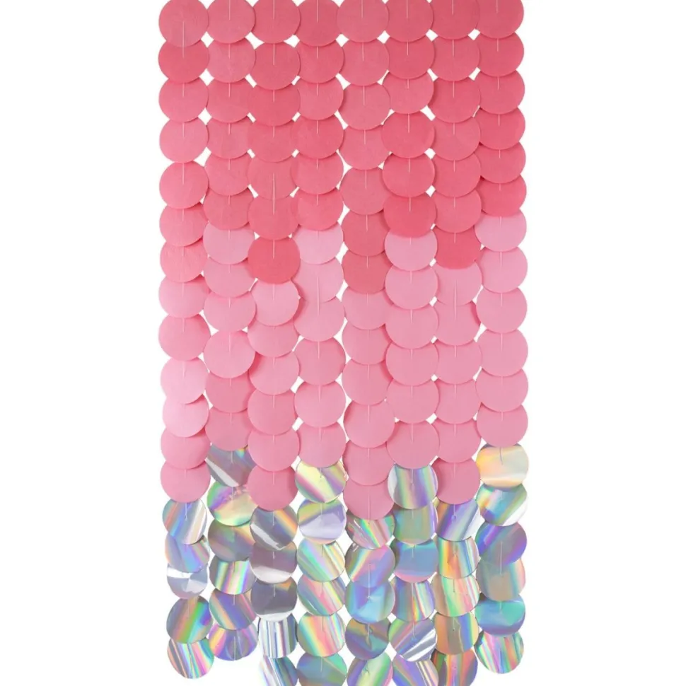 Roze Deurgordijn Zilver 1,7m