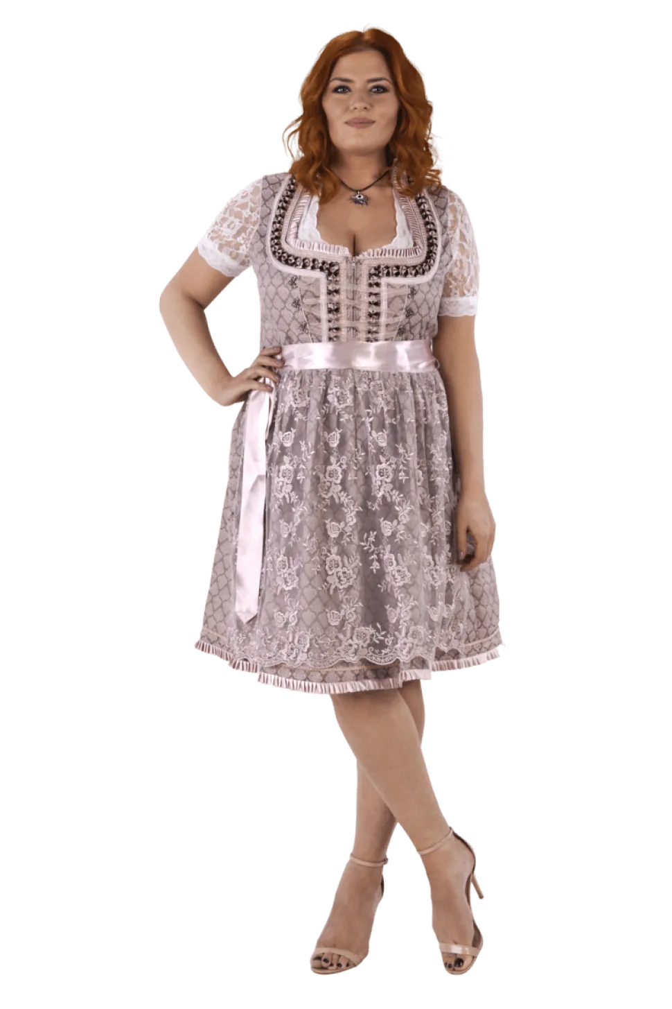 Roze Dirndl Jurk Oktoberfest Dames 2 Delig
