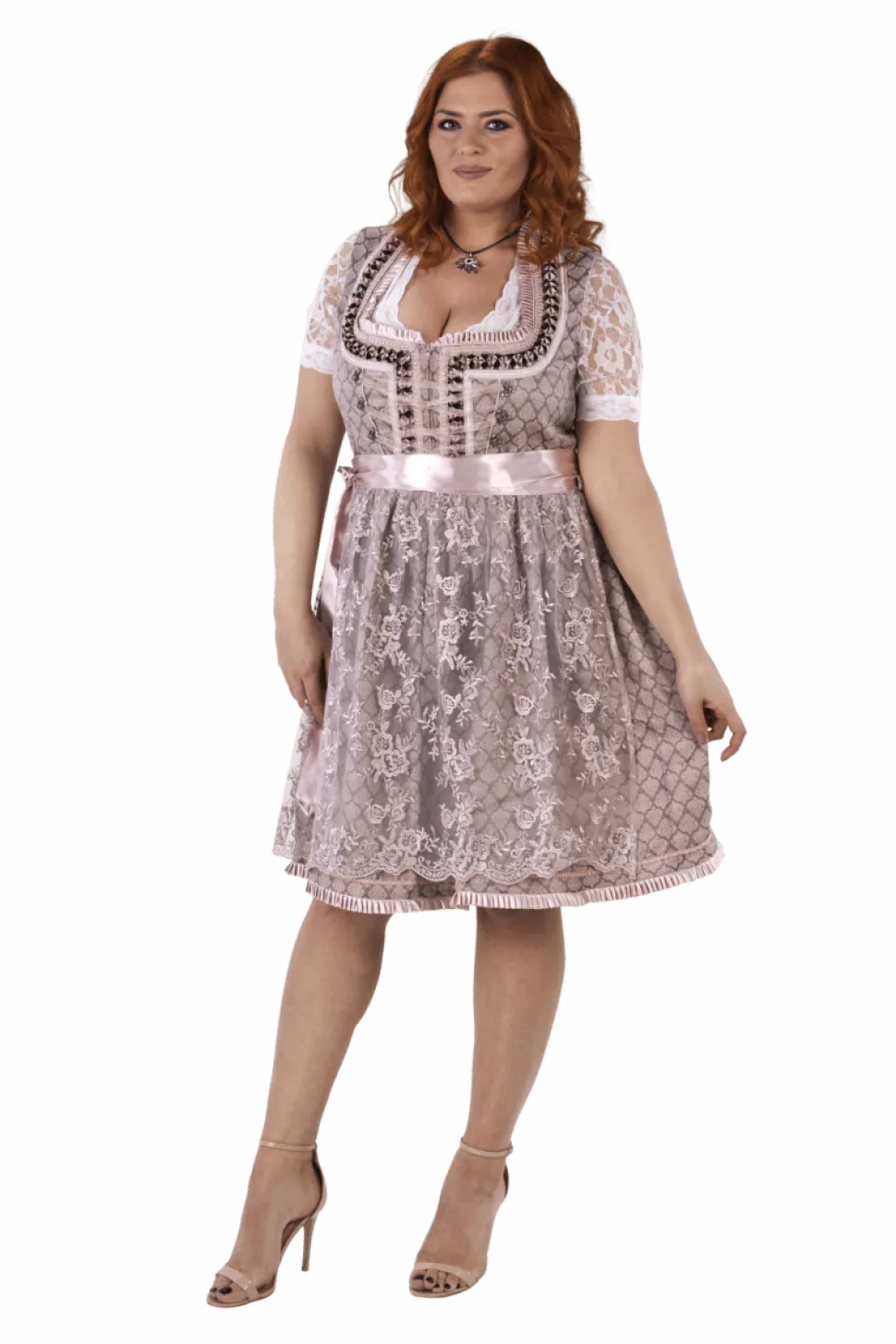 Roze Dirndl Jurk Oktoberfest Dames 2 Delig