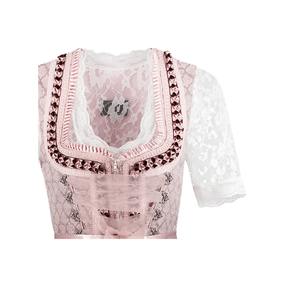 Roze Dirndl Jurk Oktoberfest Dames 2 Delig