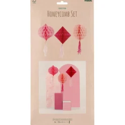 Roze Honeycombs 30cm 3st