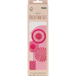 Roze Papieren Waaiers 35cm 3st