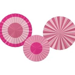 Roze Papieren Waaiers 35cm 3st