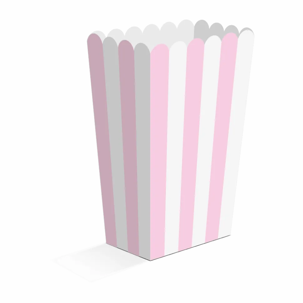 Roze Popcorn Bakjes 13,5cm 8st