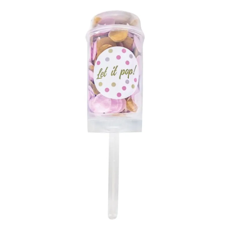 Roze Wit Beige Confetti Kanon 18cm