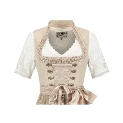 Roze Wit Creme Dirndl Jurk Oktoberfest Dames Jaquard