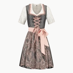 Roze Wit Creme Dirndl Jurk Oktoberfest Dames