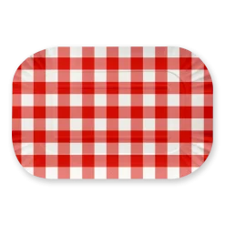 Ruit Serveerschaal Rood Wit 2st
