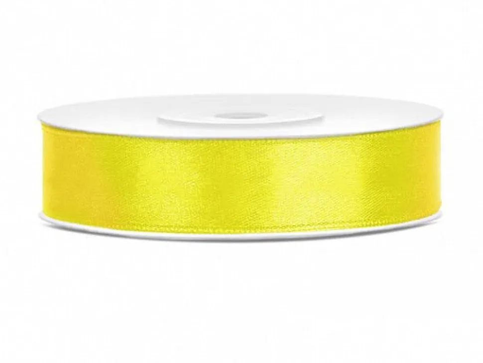 Satijn Lint Geel 12mm 25m