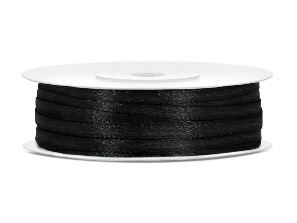 Satijn Lint Zwart 3mm 50m
