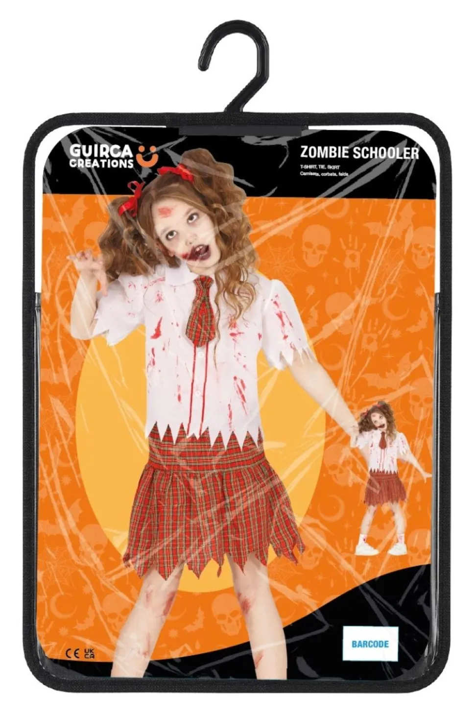 Schoolmeisje Kostuum Rood Wit Zombie