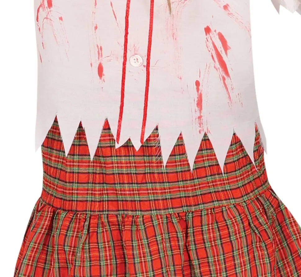 Schoolmeisje Kostuum Rood Wit Zombie