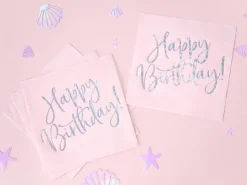 Servetten Happy Birthday Lichtroze 33cm 20st