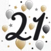 Servetten 21 Jaar Ballonnen 33cm 20st