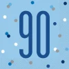 Servetten 90 Jaar Blauw 33cm 16st