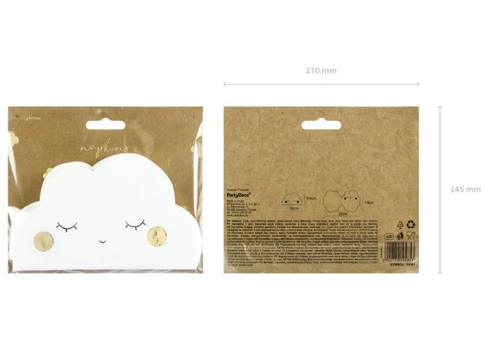 Servetten Wolk 16cm 20st