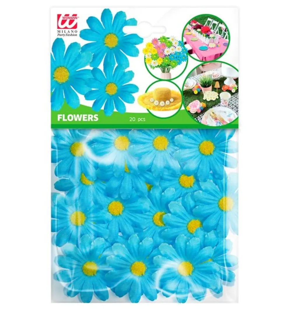 Set Van 20 Decoratieve Licht Blauwe Bloemen