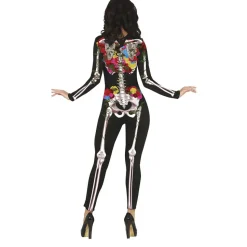Skelet Halloween Kostuum Dames Bloemen