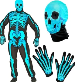 Skelet Kostuum Neon 4 delig