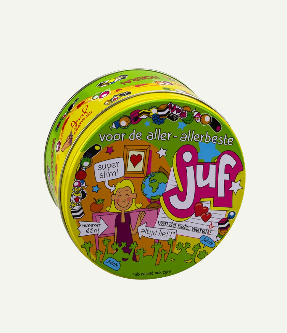 Snoeptrommel Juf 14cm