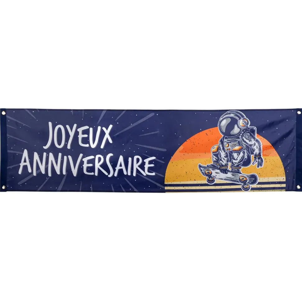 Space Party Banner Yoyeux Anniversaire 1,8m
