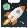 Space Party Uitdeelzakjes 23,5cm 8st