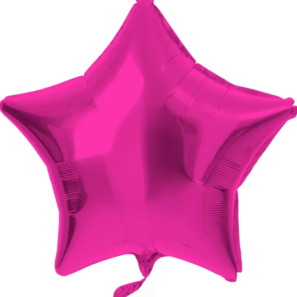 Ster Helium Ballon Fuchsia Leeg 45cm