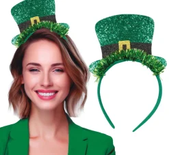 St. Patrick'S Day Haarband Met Hoed Glitter