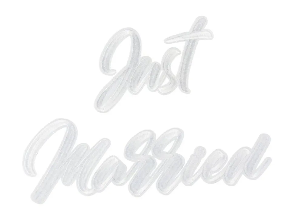 Strijk Embleem Just Married 30cm