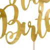 Taarttopper Happy Birthday Goud 22,5cm