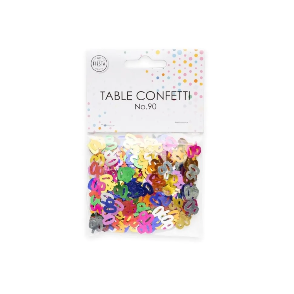 Tafelconfetti 90 Jaar Gekleurd