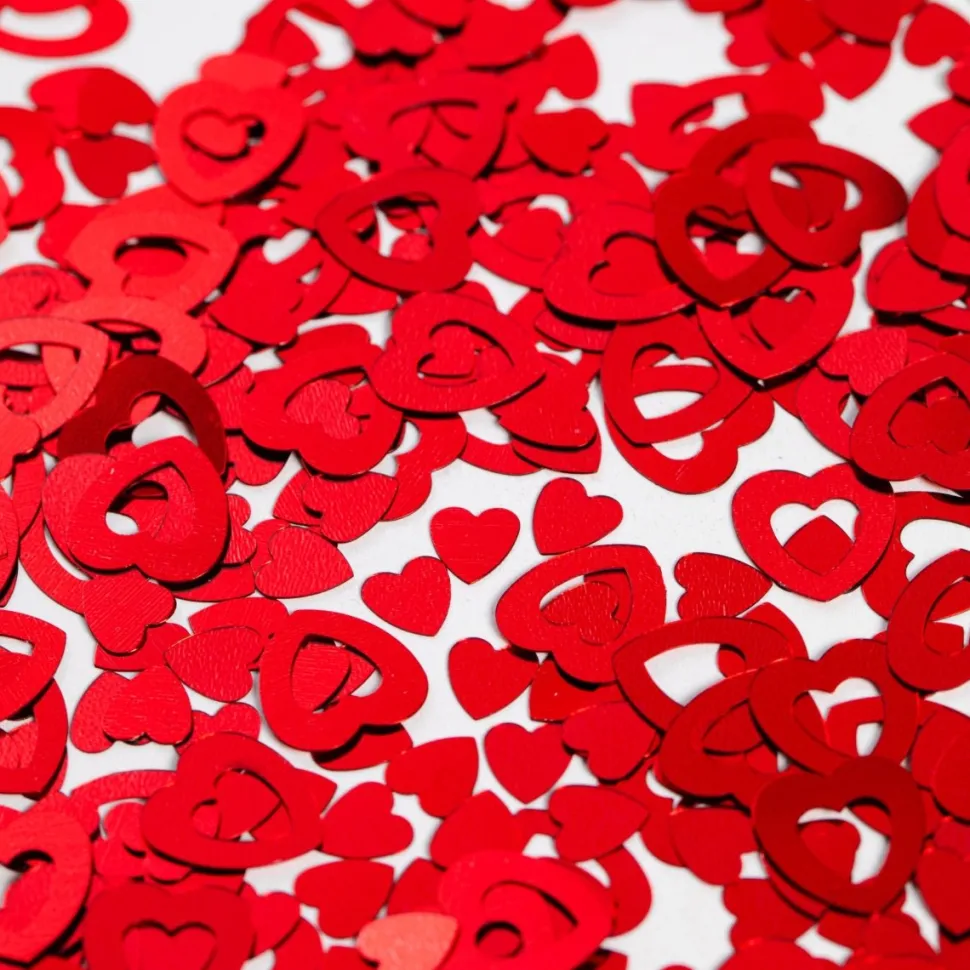 Tafelconfetti Open Hartjes Rood