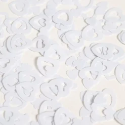 Tafelconfetti Open Hartjes Wit