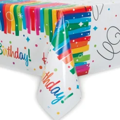 Tafelkleed Happy Birthday Regenboog 2,13m