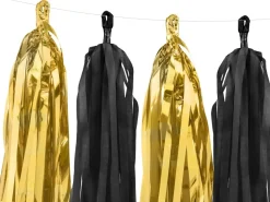 Tassel Slinger Zwart Goud 2m