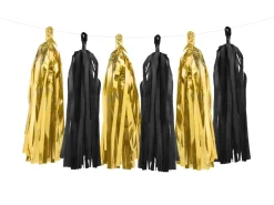 Tassel Slinger Zwart Goud 2m
