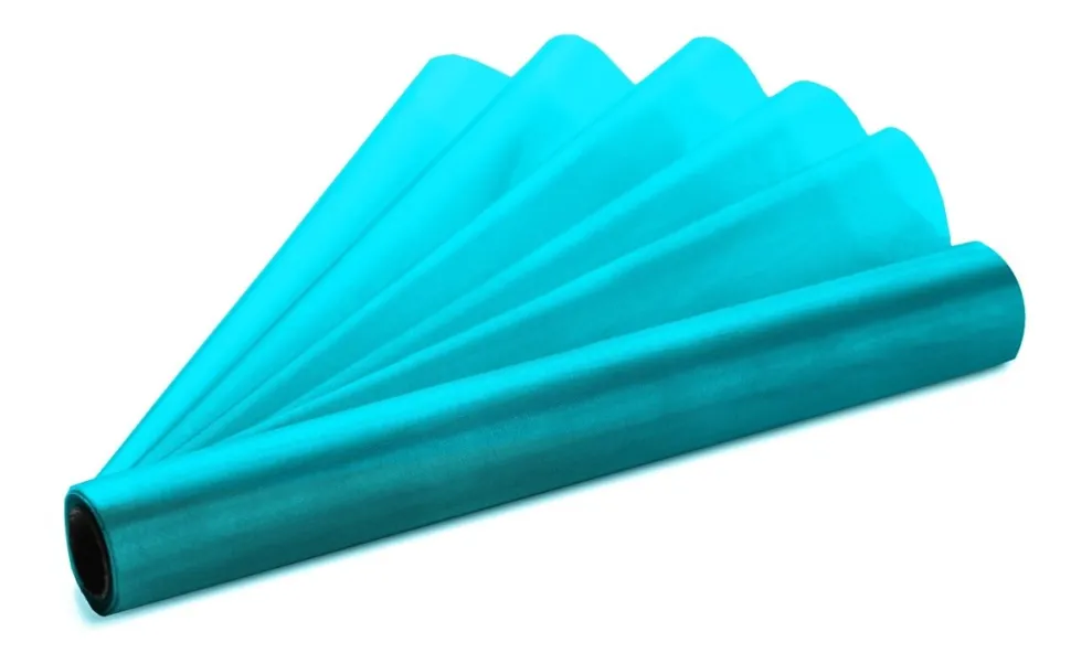 Turquoise Organza Stof 36cm 9m