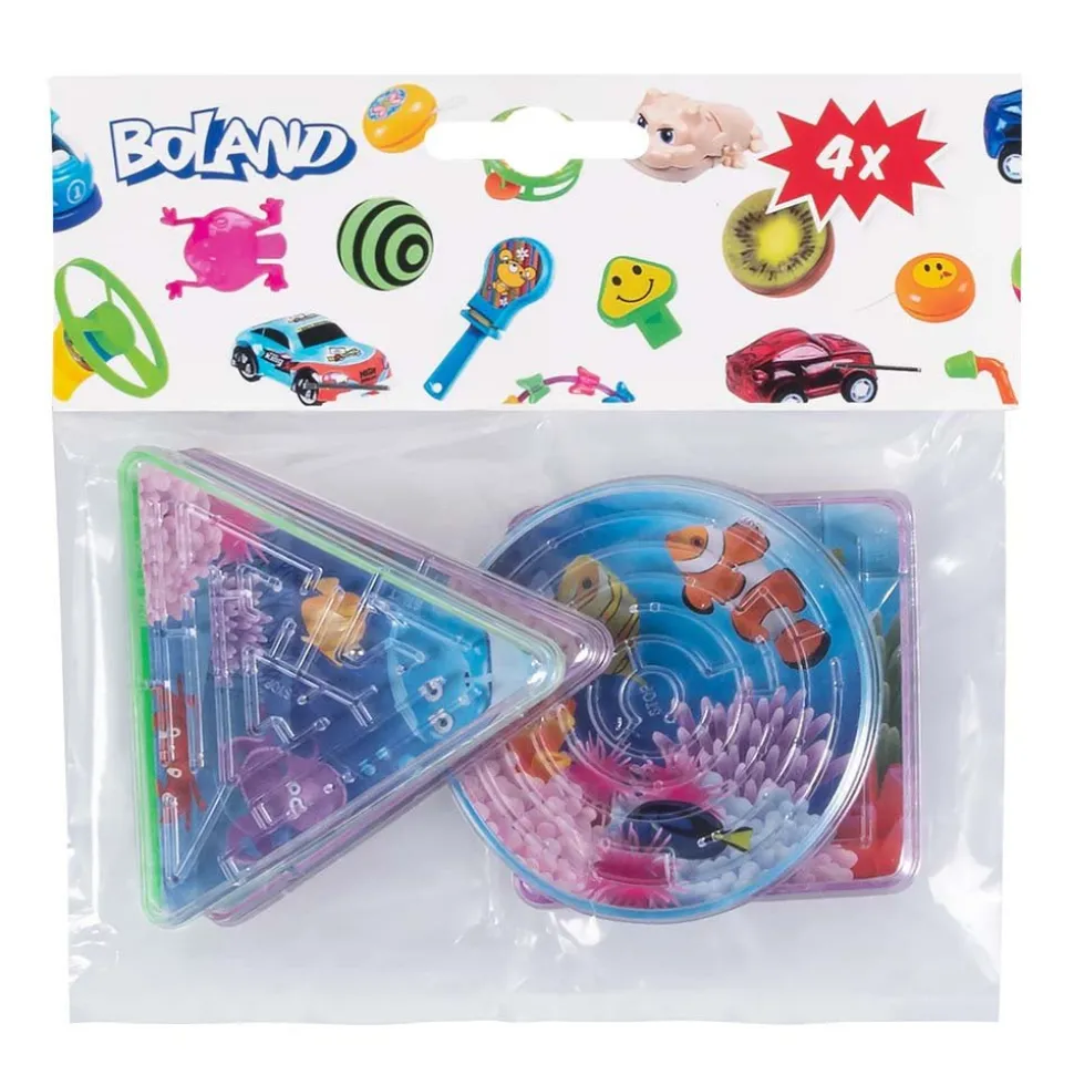 Uitdeelcadeautjes Doolhof Spelletjes 6,5cm 4st
