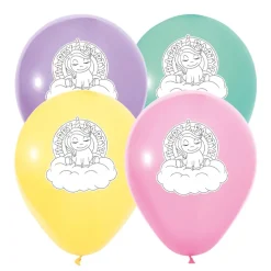 Unicorn Ballonnen Happy Birthday 30cm 8st