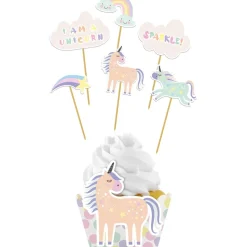 Unicorn Cupcake Toppers Rainbows 12 delig