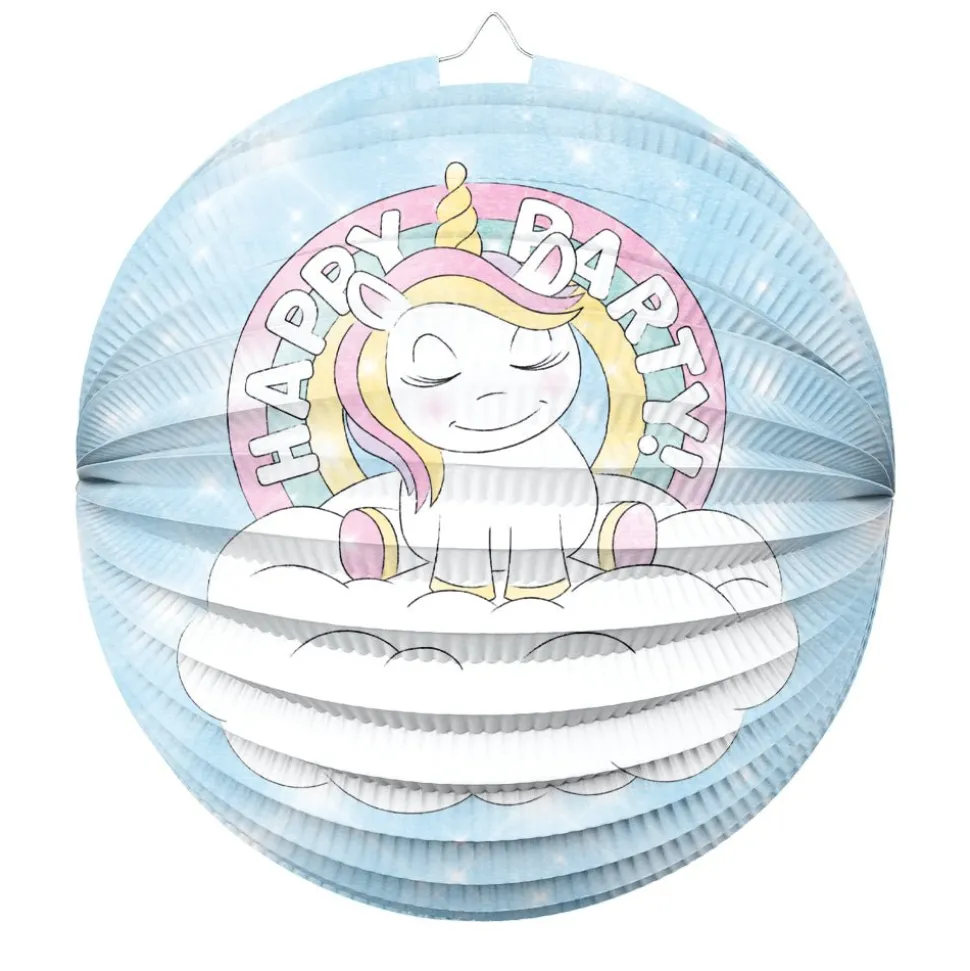 Unicorn Lampion Rond Happy Birthday