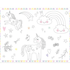 Unicorn Placemats Rainbows Kleurplaat 6st