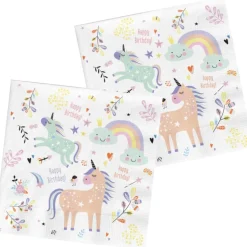 Unicorn Servetten Regenboog 33cm 20st