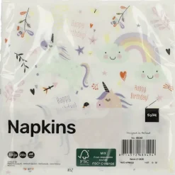 Unicorn Servetten Regenboog 33cm 20st
