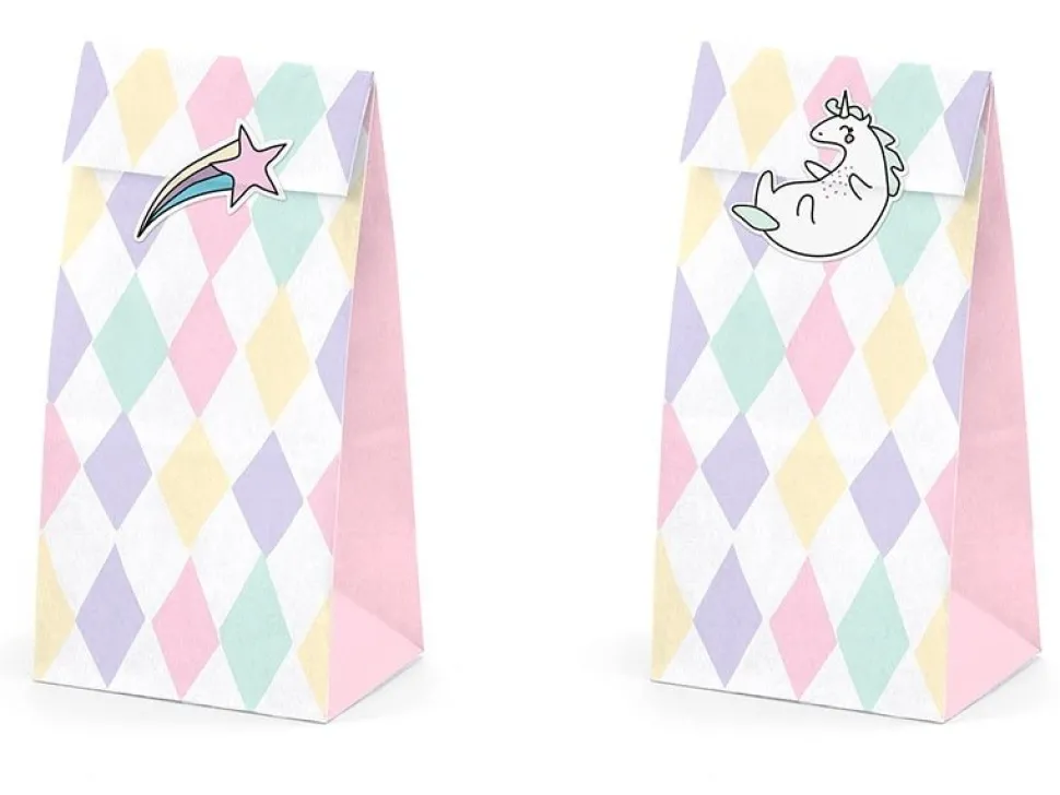 Unicorn Uitdeelzakjes Papier 18cm 6st