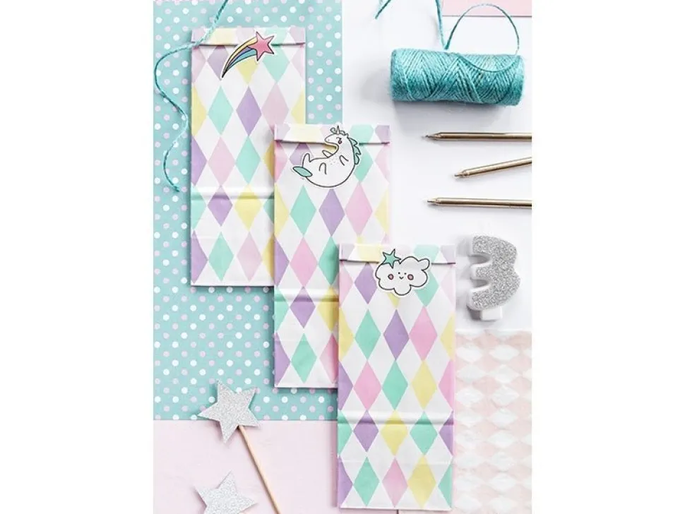 Unicorn Uitdeelzakjes Papier 18cm 6st