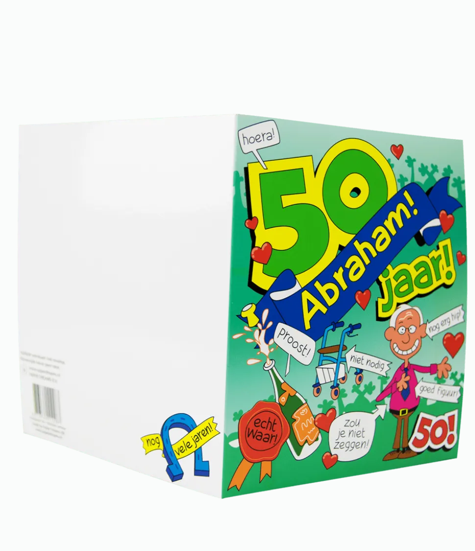 Verjaardagskaart Abraham Cartoon 16,5cm